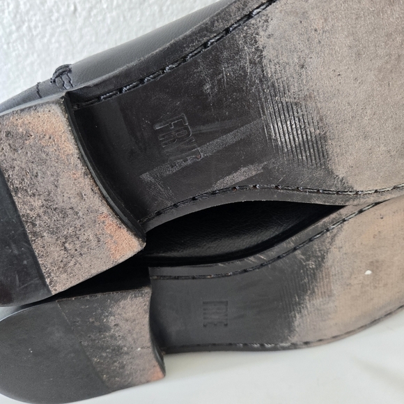 Frye Elyssa Black Leather Shootie Ankle Flat Boot Size 7.5 - Picture 11 of 16